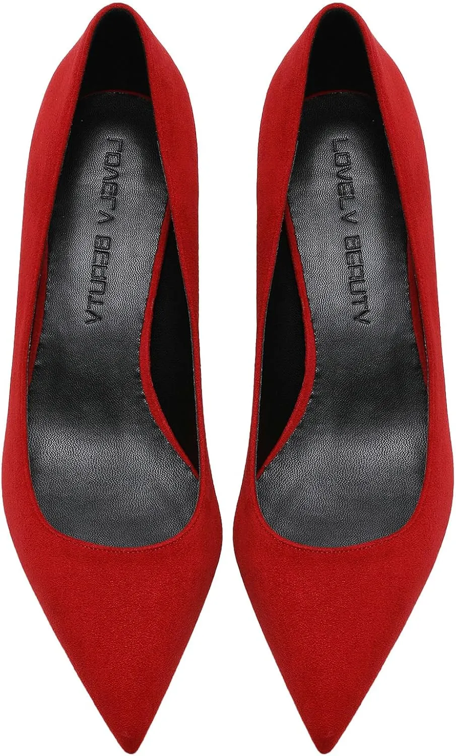 ANUFER Women's Velvet 5CM/8CM High Heels Elegant Pointed Toe Pumps Office Work Shoes