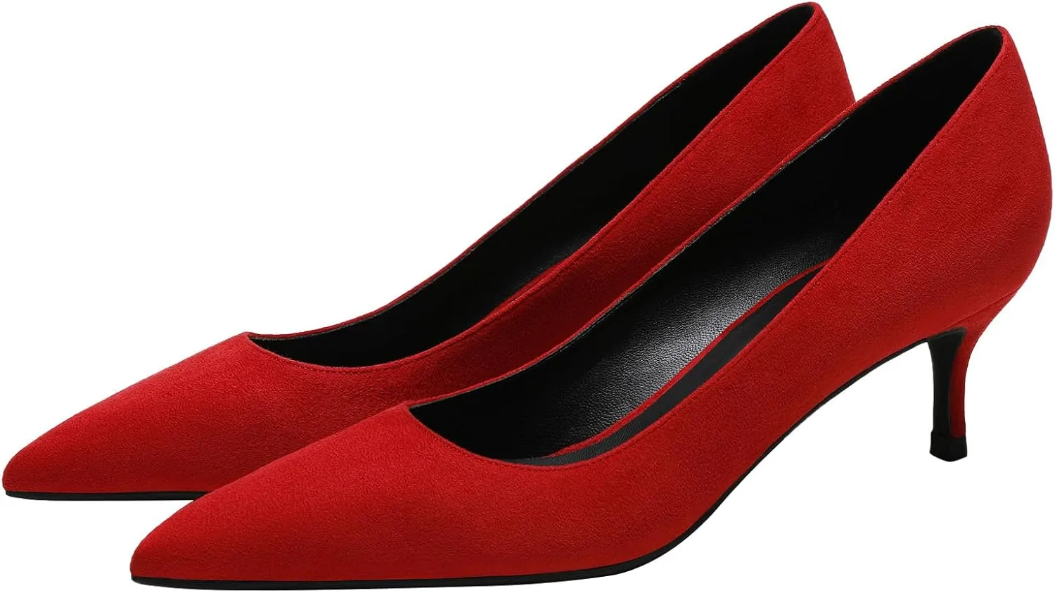 ANUFER Women's Velvet 5CM/8CM High Heels Elegant Pointed Toe Pumps Office Work Shoes