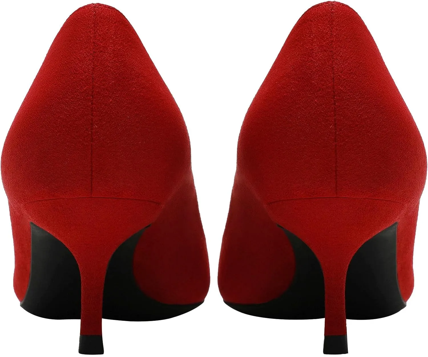 ANUFER Women's Velvet 5CM/8CM High Heels Elegant Pointed Toe Pumps Office Work Shoes