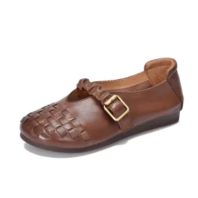 Babakud Women Spring Retro Handwoven Soft-Sole Loafers
