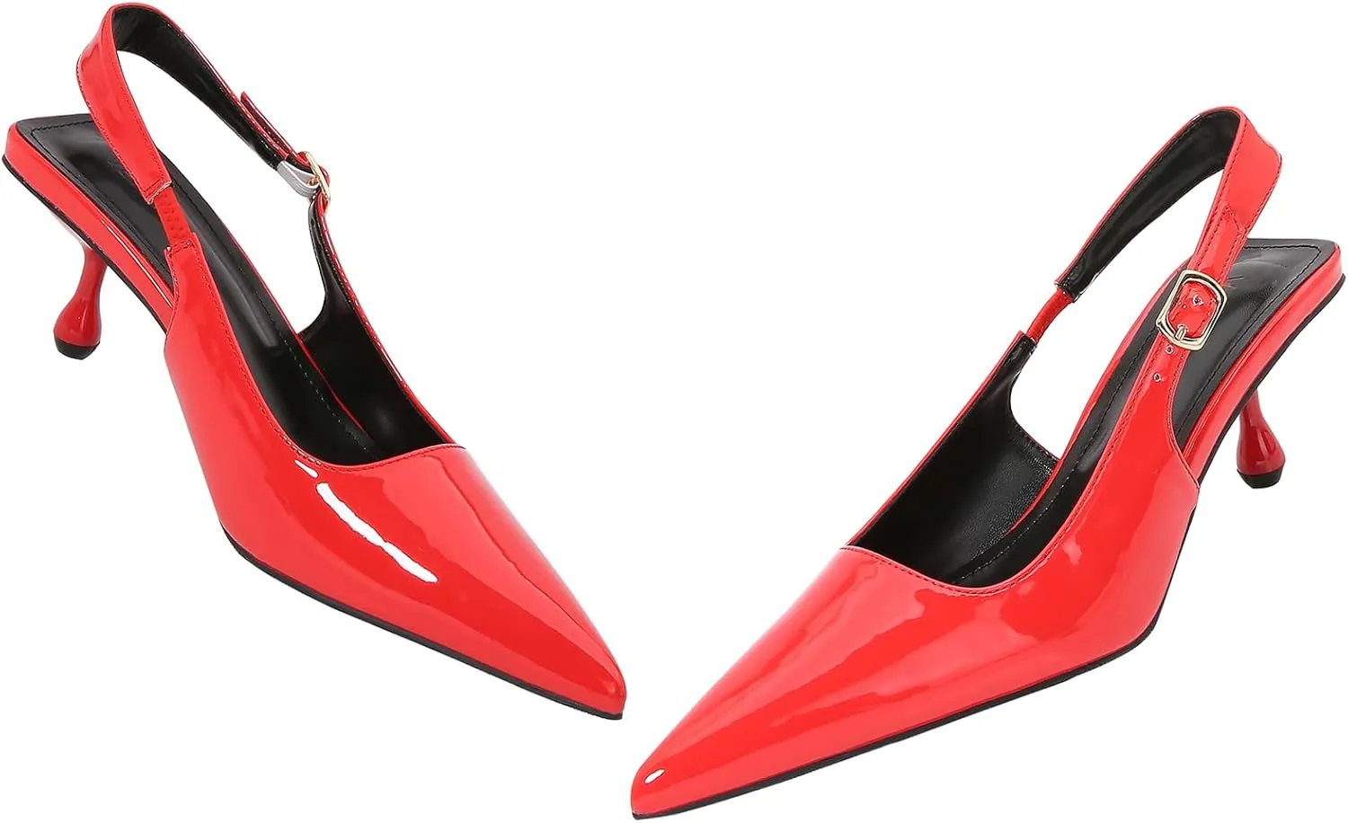 Beauty Cry Women's Slingback Pumps Kitten Low Heel Pointed Toe Heels Elegant Party Dress Shoes