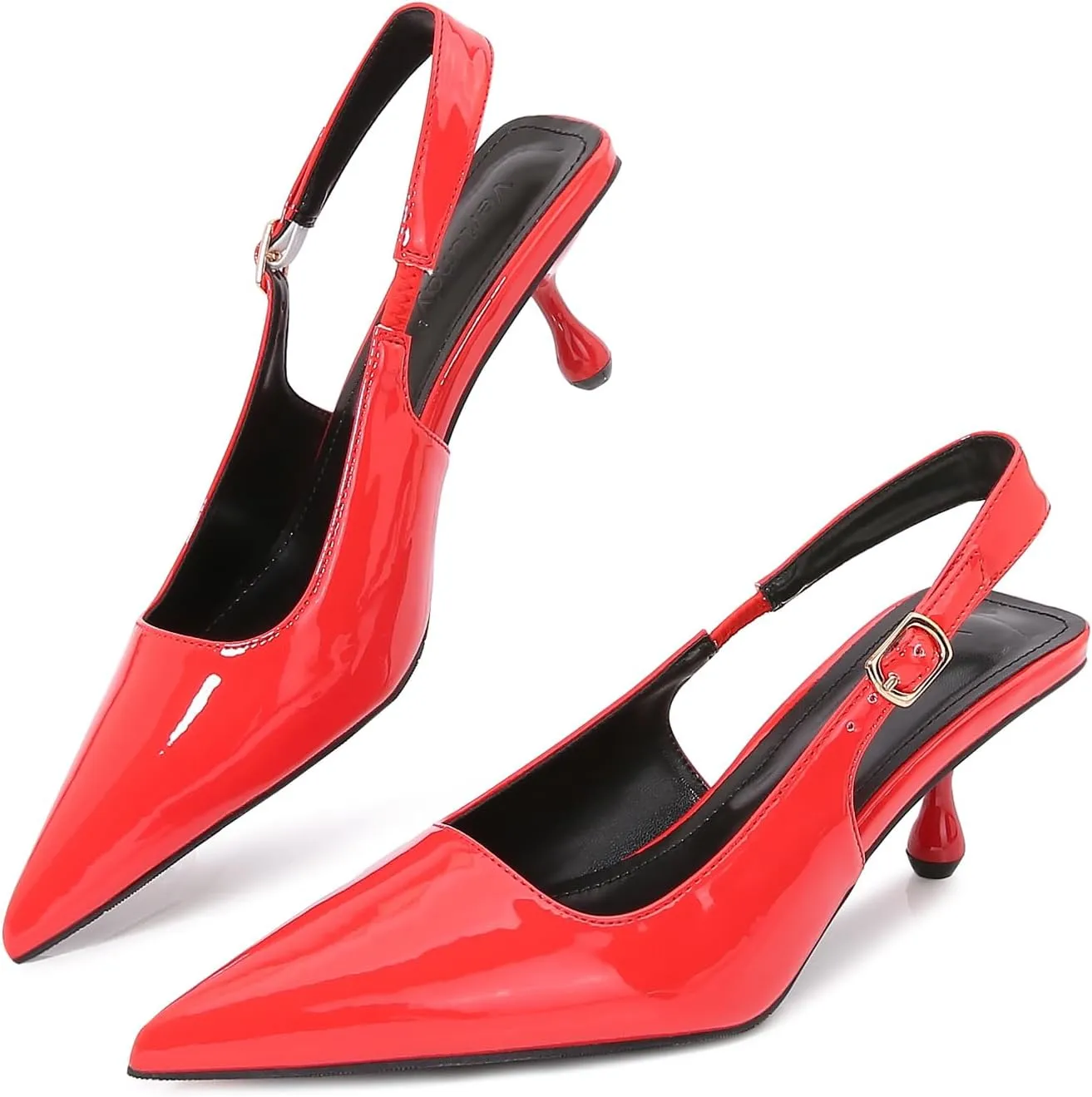 Beauty Cry Women's Slingback Pumps Kitten Low Heel Pointed Toe Heels Elegant Party Dress Shoes