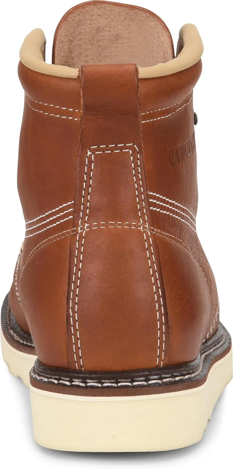 Carolina Men's 6" AMP Safety Moc Toe Wedge Work Boot  Durable with Slip-Resistant Sole & Padded Insole