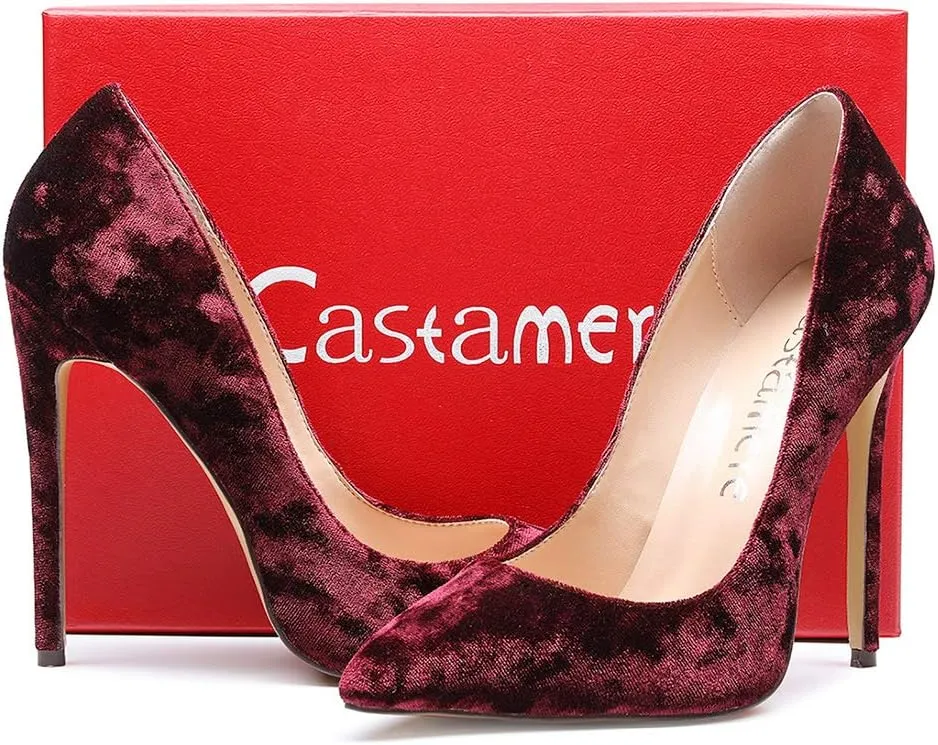 Castamere Women's High Heels Slip-On Pumps Pointy-Toe Elegant Stilettos Wedding Party Sexy Heel Shoes 12CM Heels Pump