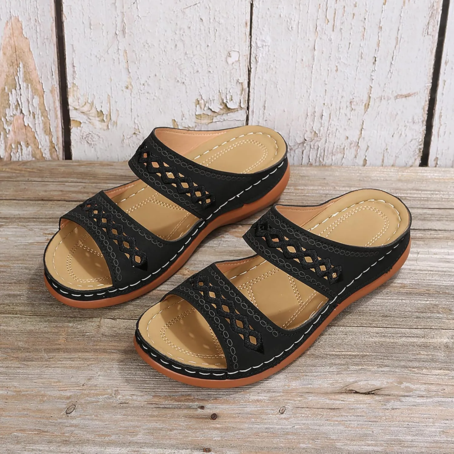 Cathalem Sandals Women Comfortable, Orthopedic Sandals for Women Comfortable Walking Sandals with Arch Support