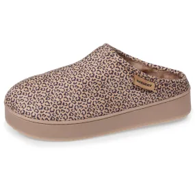 Chaussons mules plateforme Femme Léopard