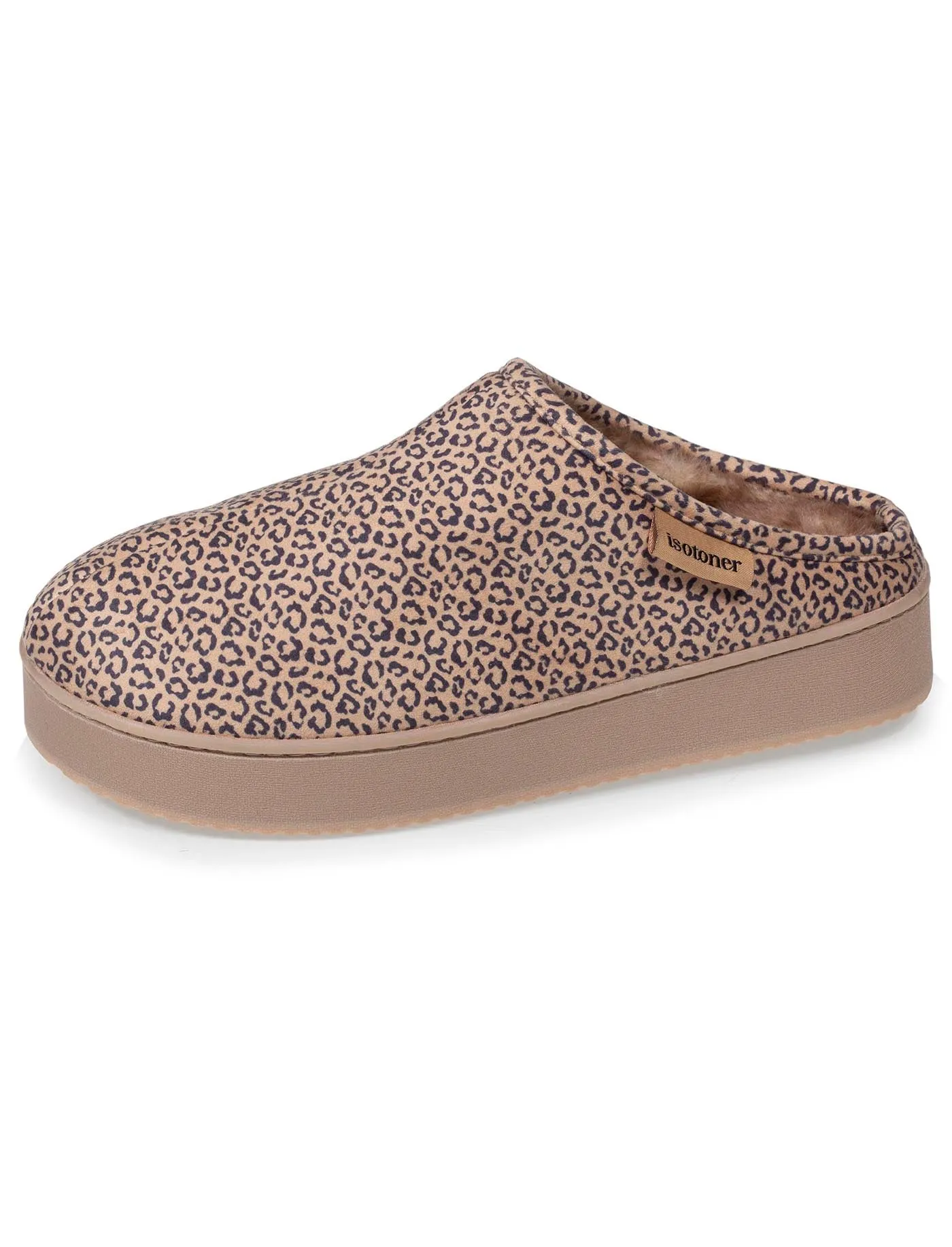 Chaussons mules plateforme Femme Léopard