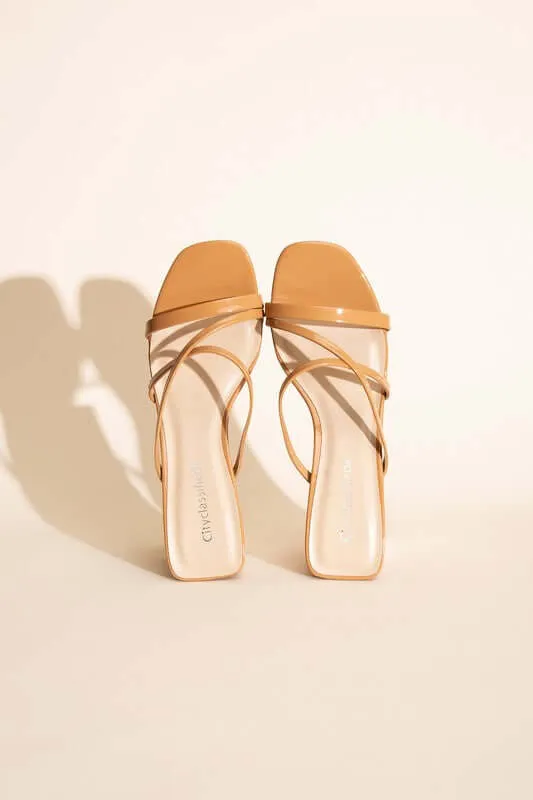 CRIMP-S Black Tan Mule Sandal Heels Sandals