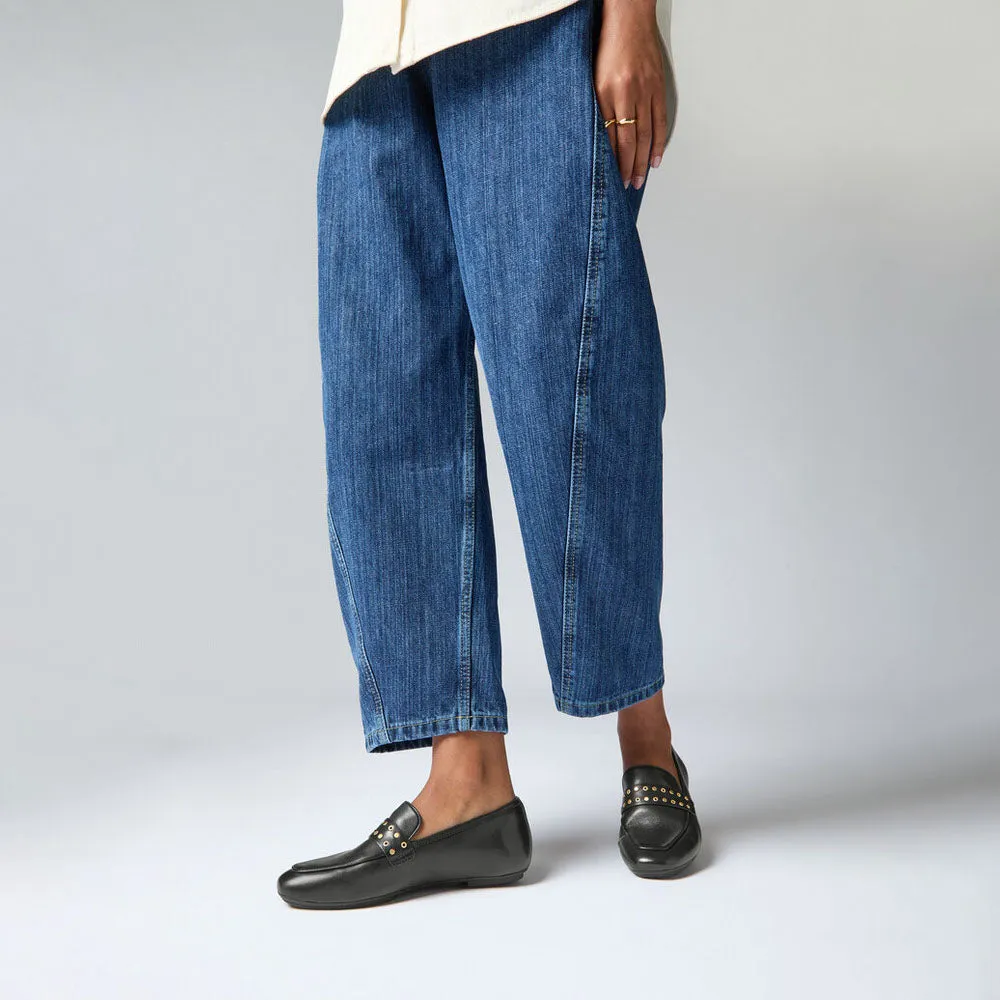 DELICATO Stud-And-Eyelet Soft Leather Loafers