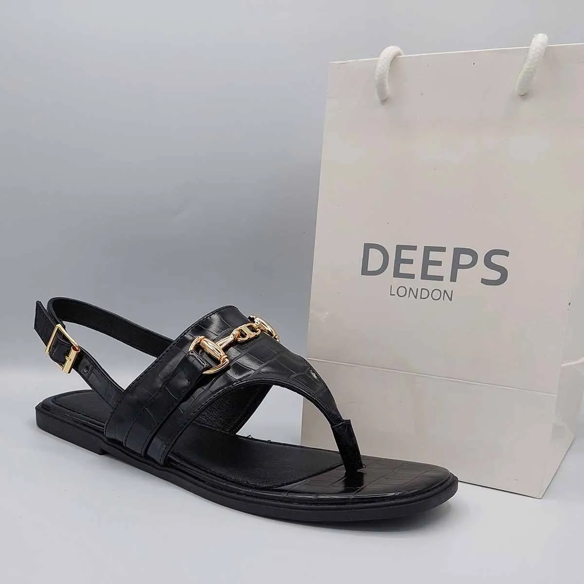 DIMITRI FAUX CROC SLINGBACK FLAT SANDALS