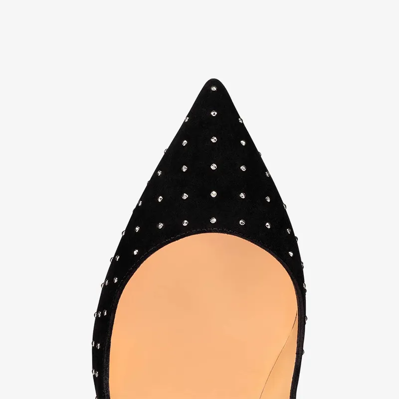 Elegant Black Suede Effect Pump