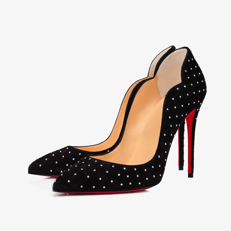 Elegant Black Suede Effect Pump