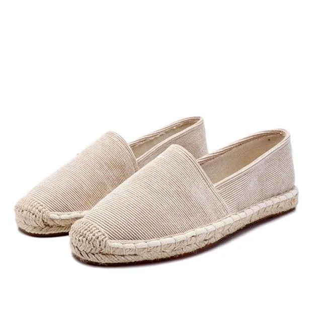 Espadrilles Women Flat Casual Shoes Rubber Summer Shoes ladies Black loafers Woman Slip On Flats Shoes Outdoor Breathable Shoes