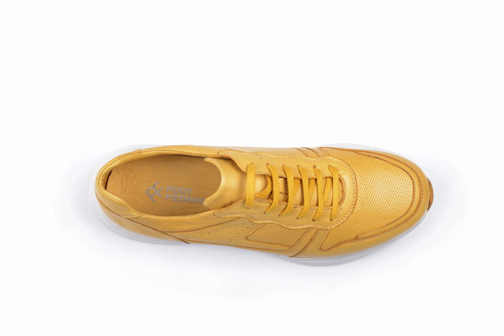 FOOT FEDERATION MOC-TOE LACE-UP MENS SNEAKER YELLOW
