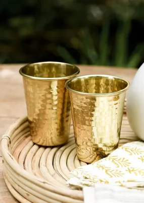 Hammered Brass Tumbler