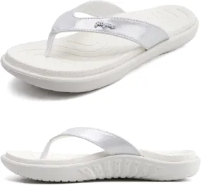 jiajiale Womens Fashion Orthotic Flip Flops Ladies Slip On Lightweight Comfortable Thick Cushion Yoga Mat Thong Sandals With Plantar Fasciitis Arch Support
