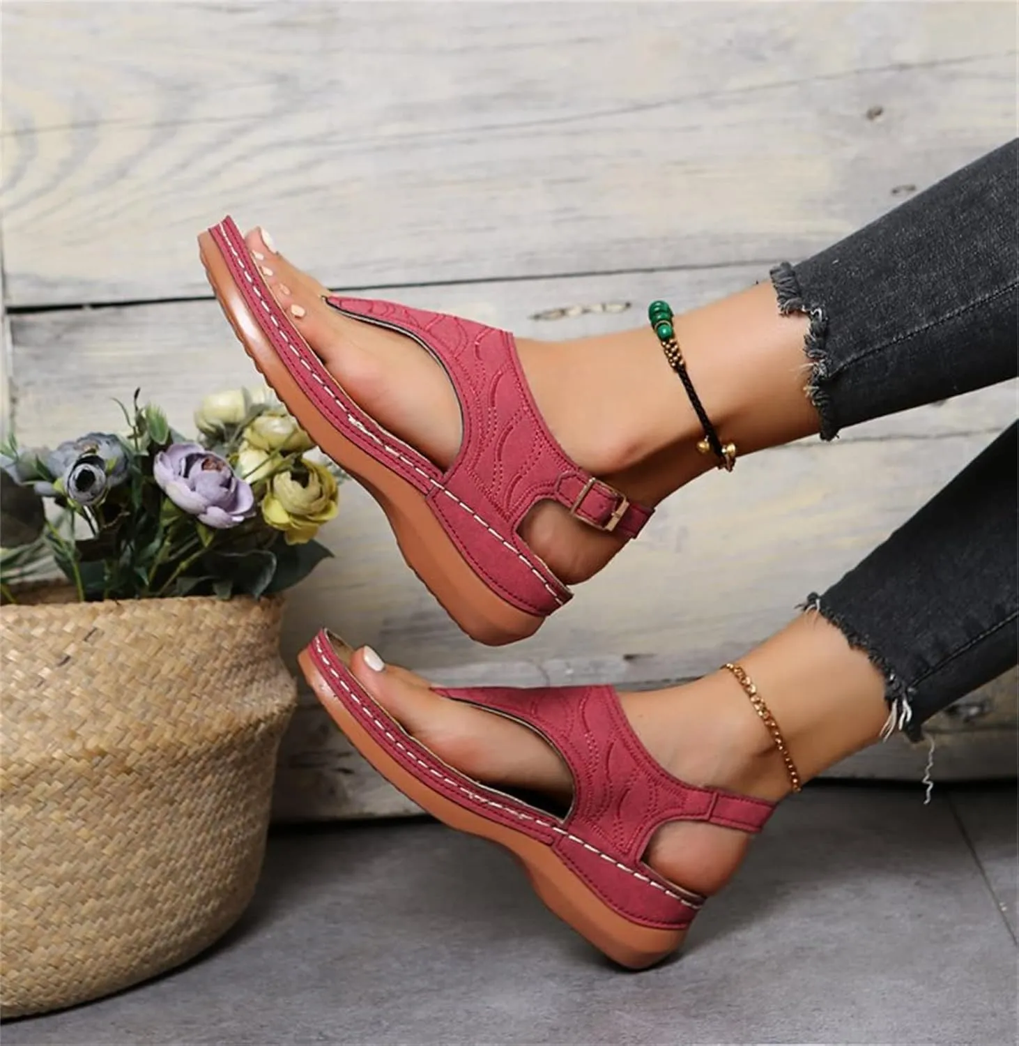 Ladmiple Women's Sandals Comfortable With Arch Support Comfortable Orthotic Thong Flip Flops Dressy Summer Orthopedic Slides