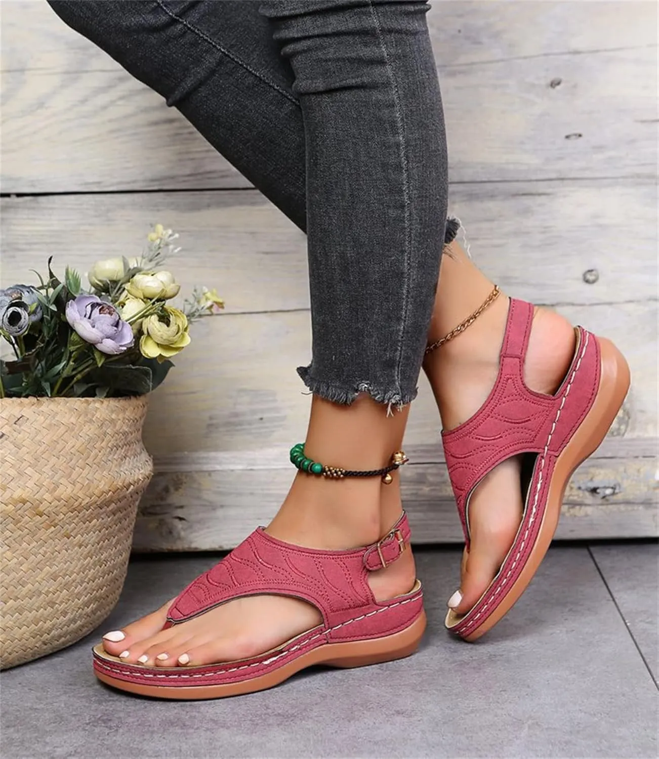 Ladmiple Women's Sandals Comfortable With Arch Support Comfortable Orthotic Thong Flip Flops Dressy Summer Orthopedic Slides