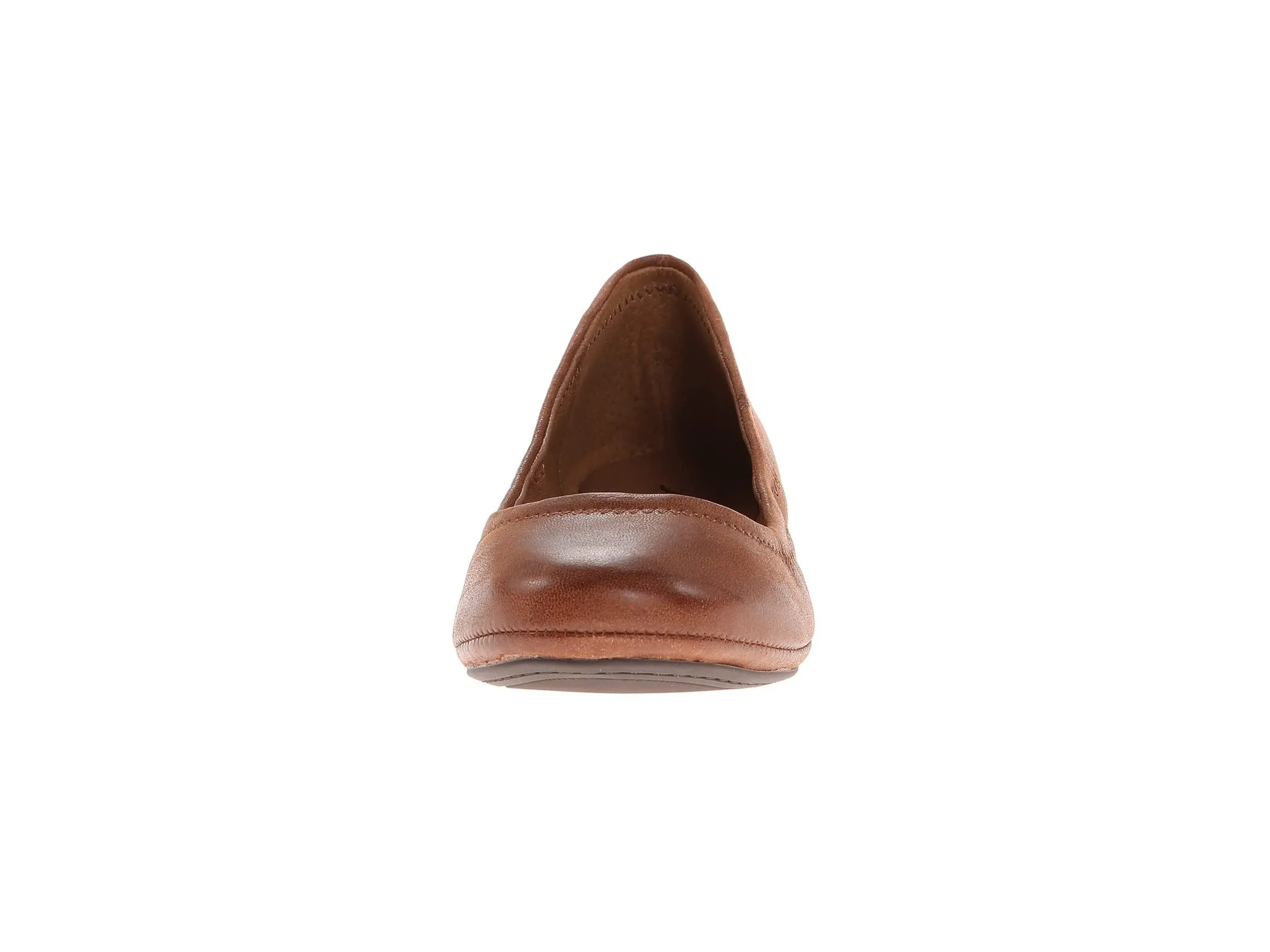 Lucky Brand Emmie Leather Ballet Flats Shoes BOURBON (5, BOURBON, Flats)