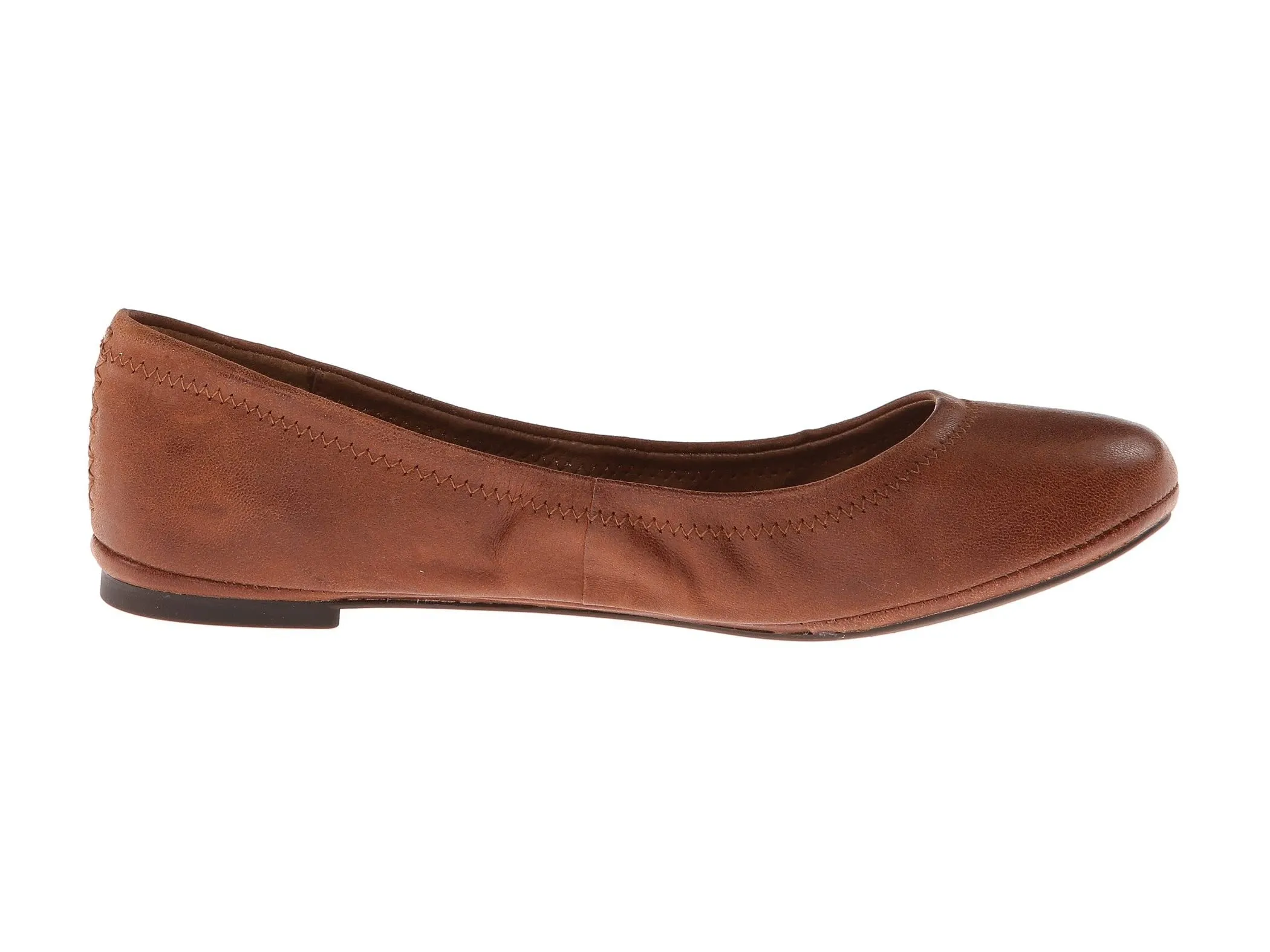 Lucky Brand Emmie Leather Ballet Flats Shoes BOURBON (5, BOURBON, Flats)