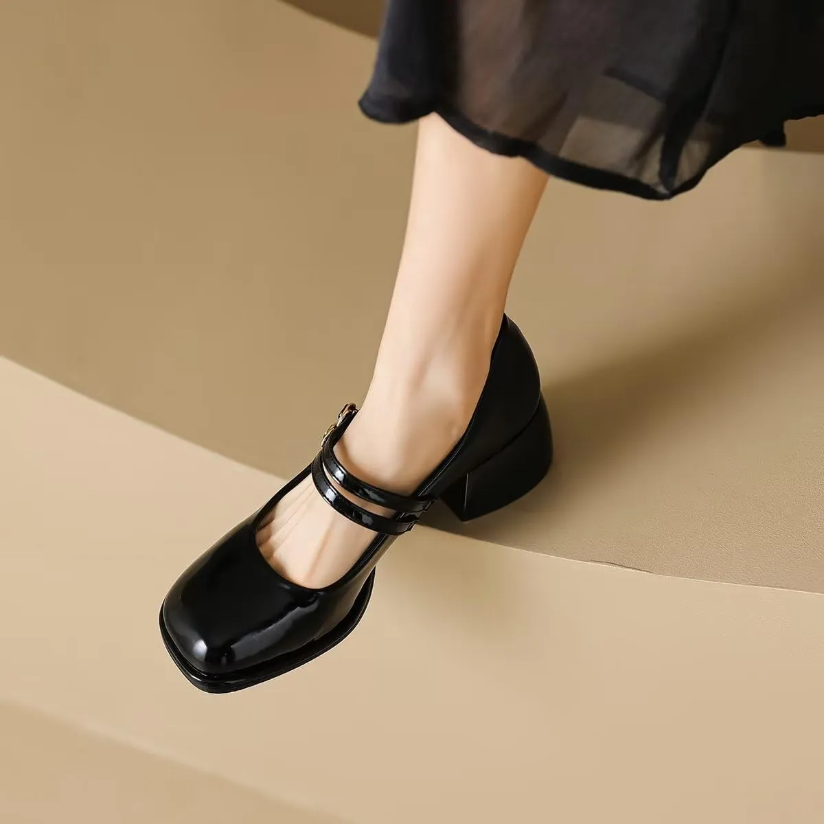 LUXINYU Women Square Toe Heels Pearl Elegant Ladies Pumps Heeled Dress Shoes Comfort Work Shoes