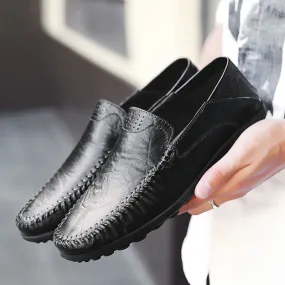 Men Leather Casual Soft Walking Comfortable Loafers