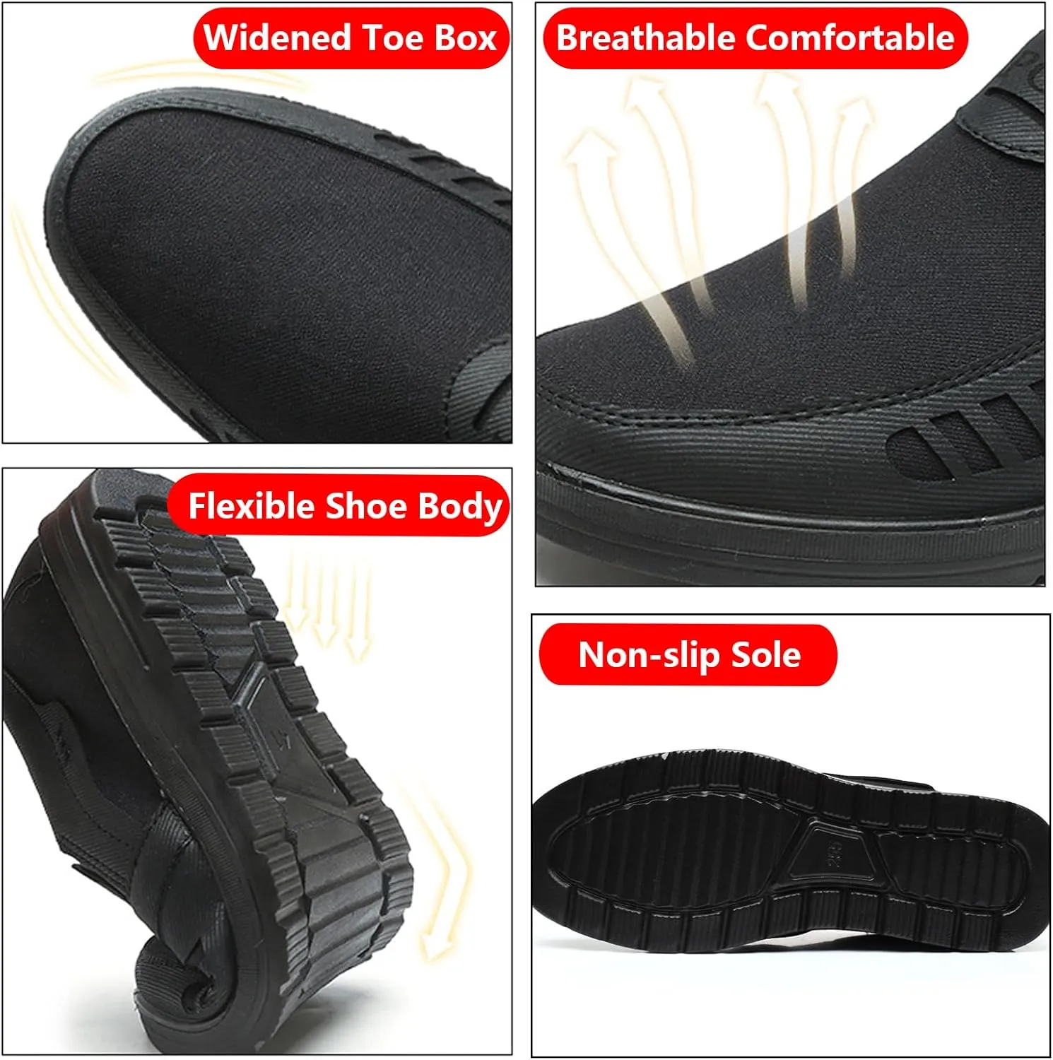 Men's Walking Shoes, Men's Comfortable Relaxed Fit Lightweight Breathable Sneakers Slip On Casual Loafers Dress Shoes Fashion Driving Shoes