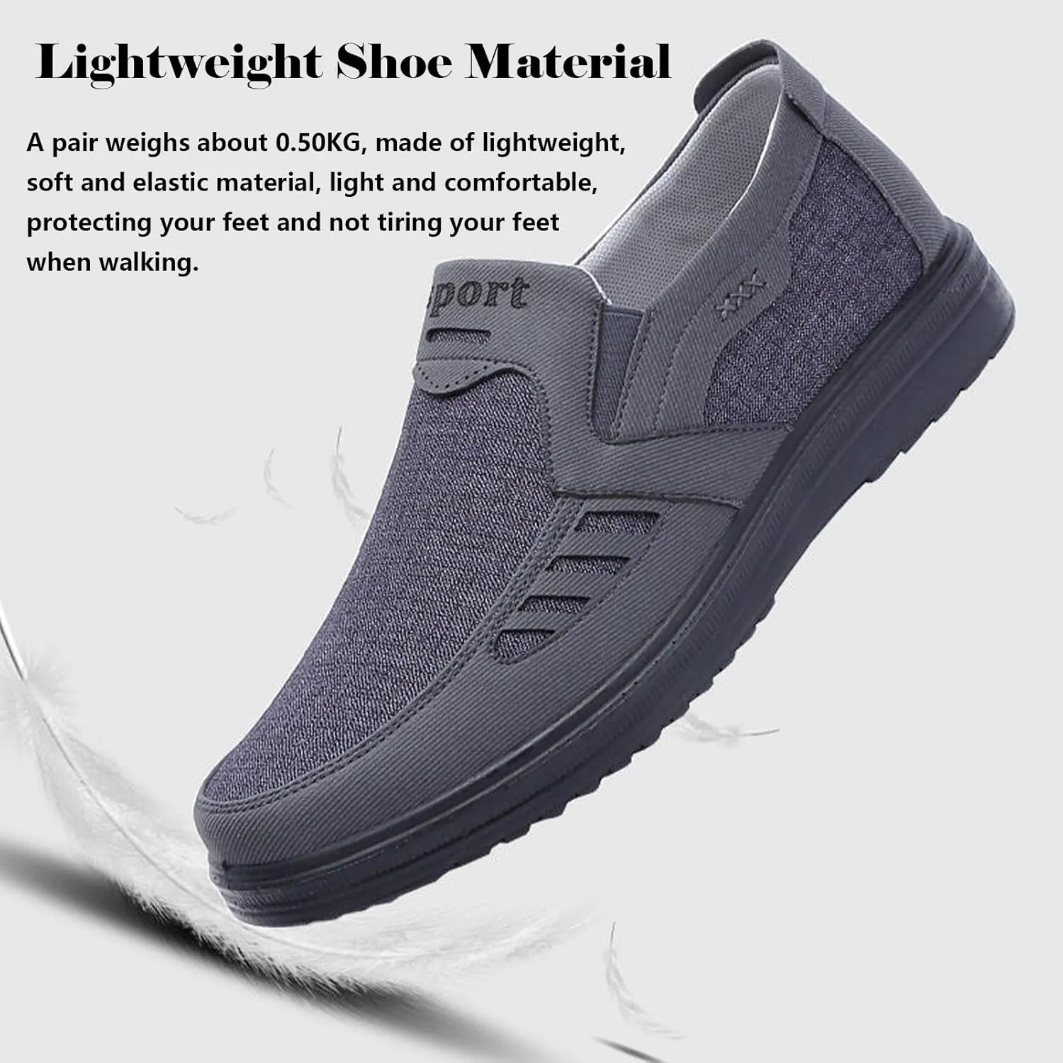 Men's Walking Shoes, Men's Comfortable Relaxed Fit Lightweight Breathable Sneakers Slip On Casual Loafers Dress Shoes Fashion Driving Shoes