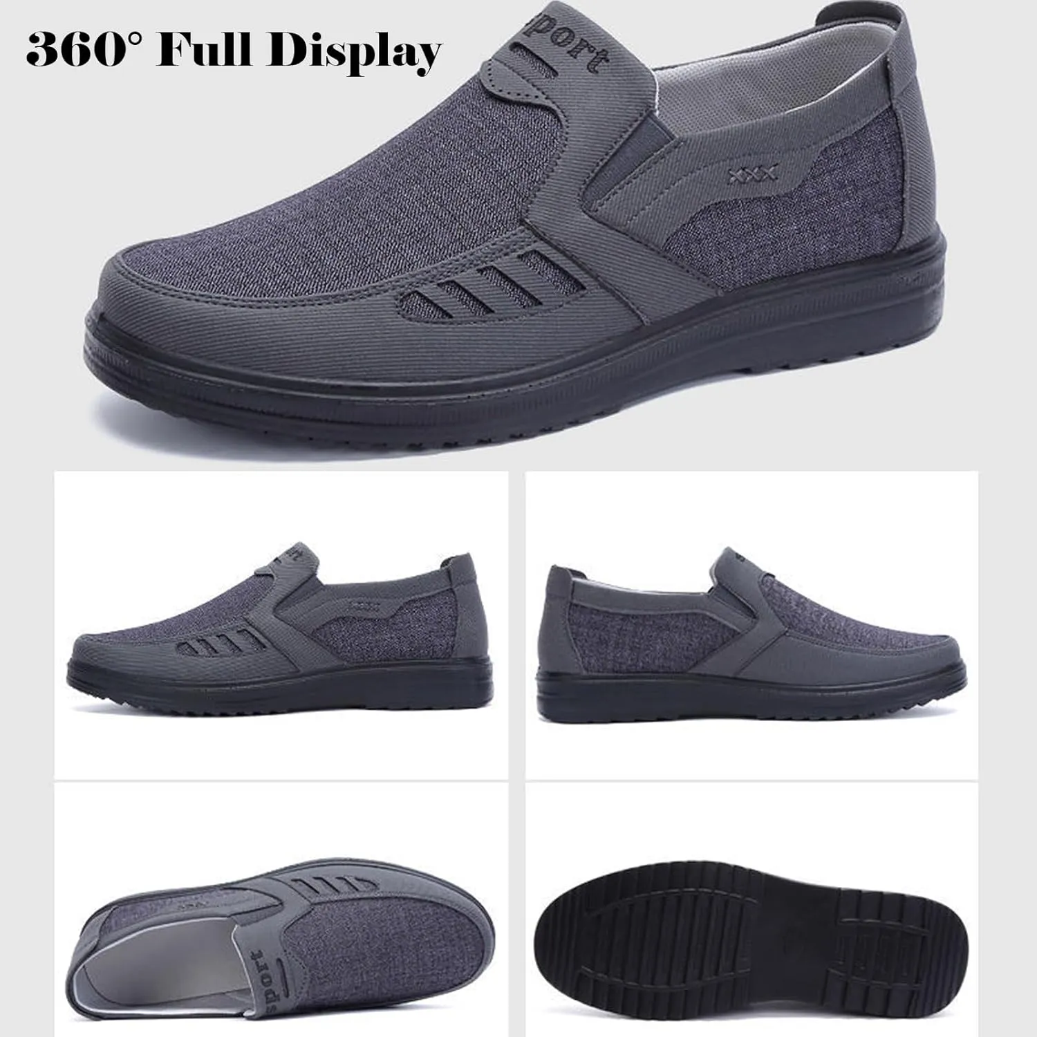 Men's Walking Shoes, Men's Comfortable Relaxed Fit Lightweight Breathable Sneakers Slip On Casual Loafers Dress Shoes Fashion Driving Shoes