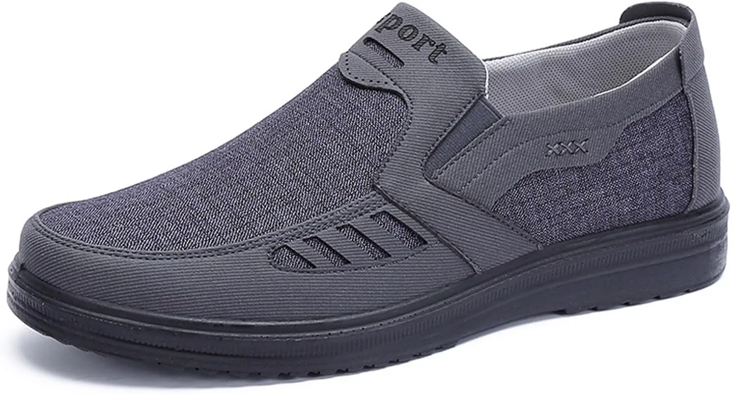 Men's Walking Shoes, Men's Comfortable Relaxed Fit Lightweight Breathable Sneakers Slip On Casual Loafers Dress Shoes Fashion Driving Shoes