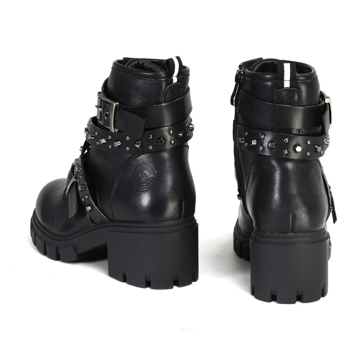 Milwaukee Leather MBL9444 Women's Bruiser Premium Black Lace-Up