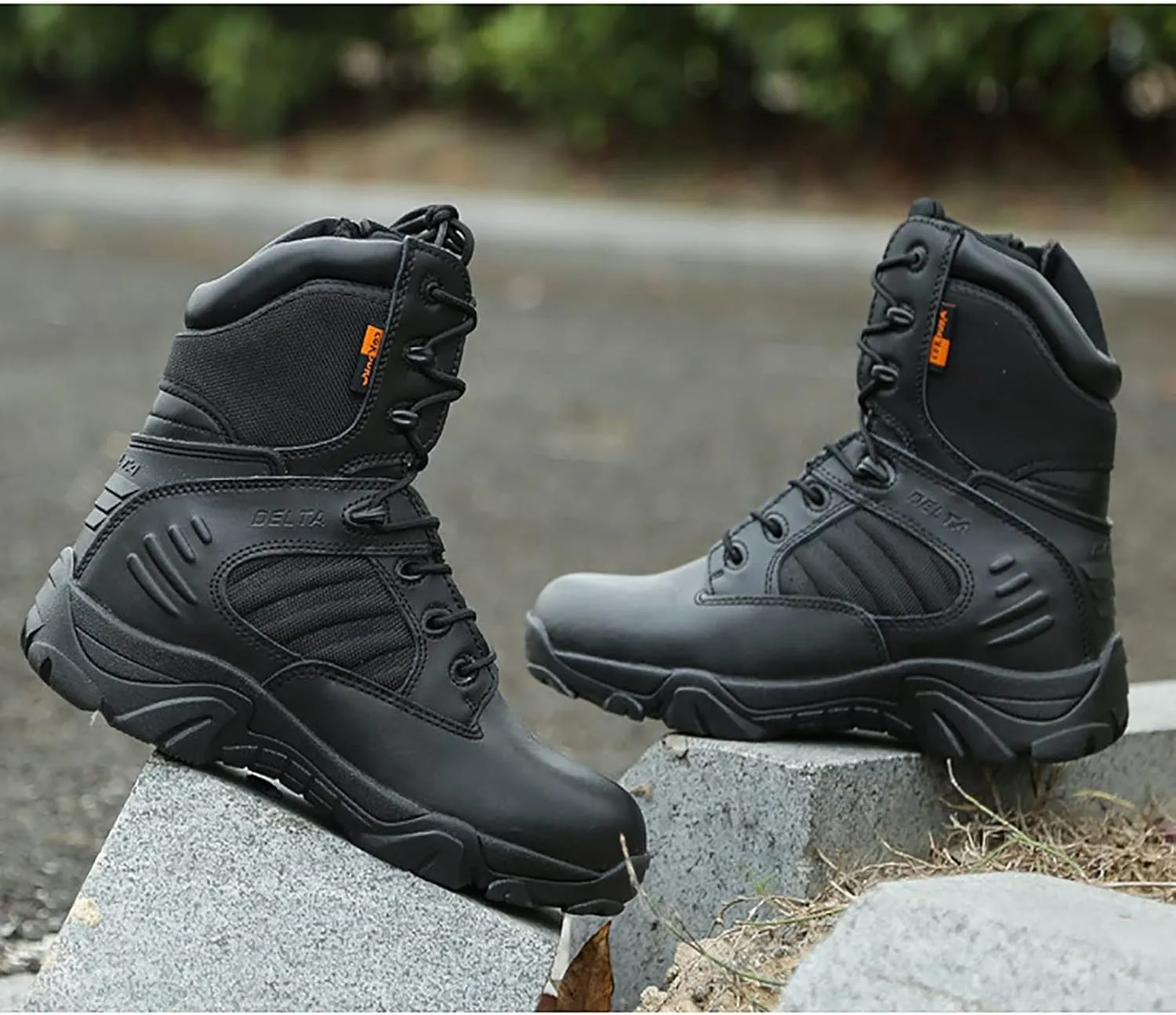 Outdoor Men's Tactical Military Boots, Outdoor Durable Waterproof Rubber Sole Military Work and Desert Boots, Comfortable Shock Absorption Boots