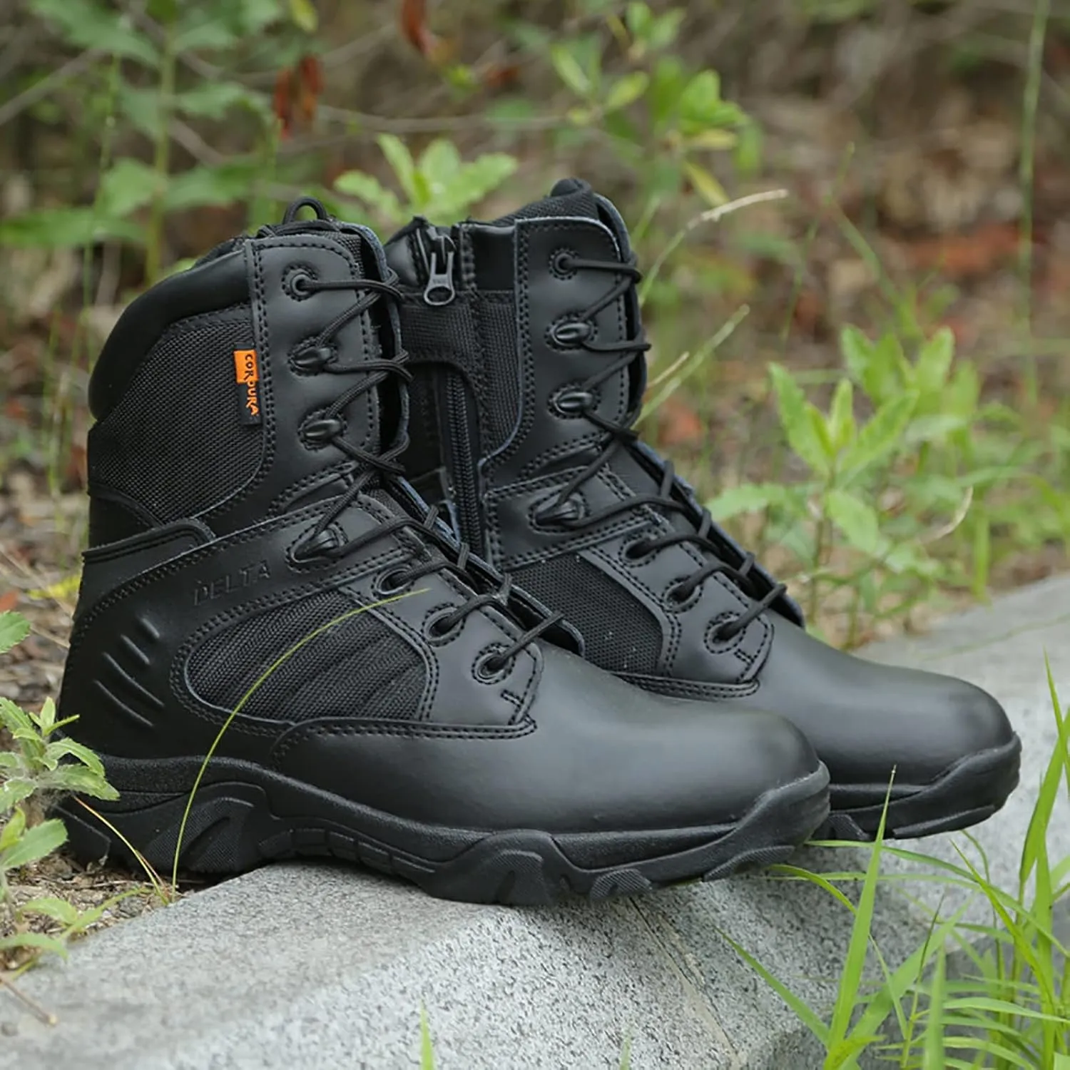 Outdoor Men's Tactical Military Boots, Outdoor Durable Waterproof Rubber Sole Military Work and Desert Boots, Comfortable Shock Absorption Boots