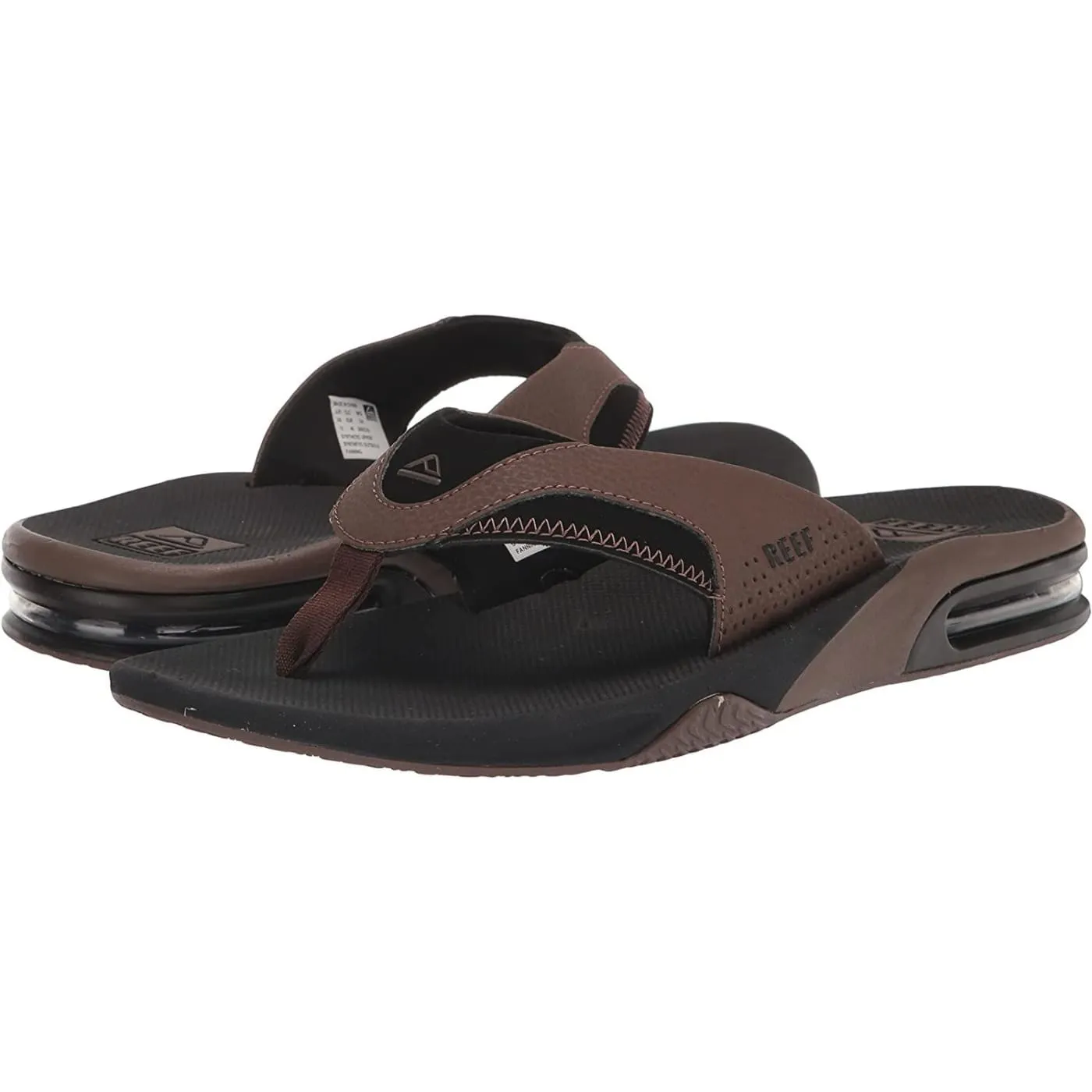 Reef Fanning Black Tan Mens Flip Flops
