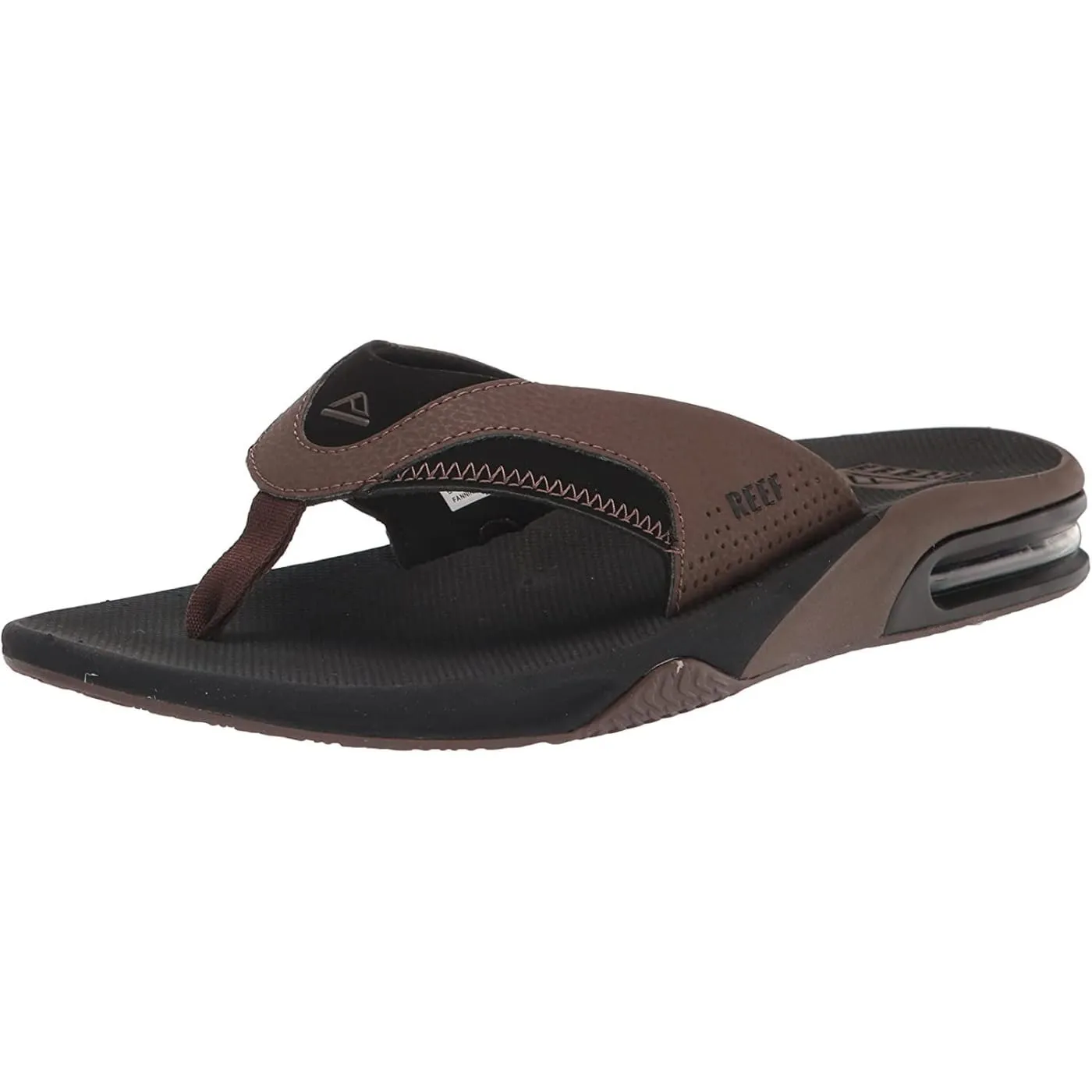 Reef Fanning Black Tan Mens Flip Flops
