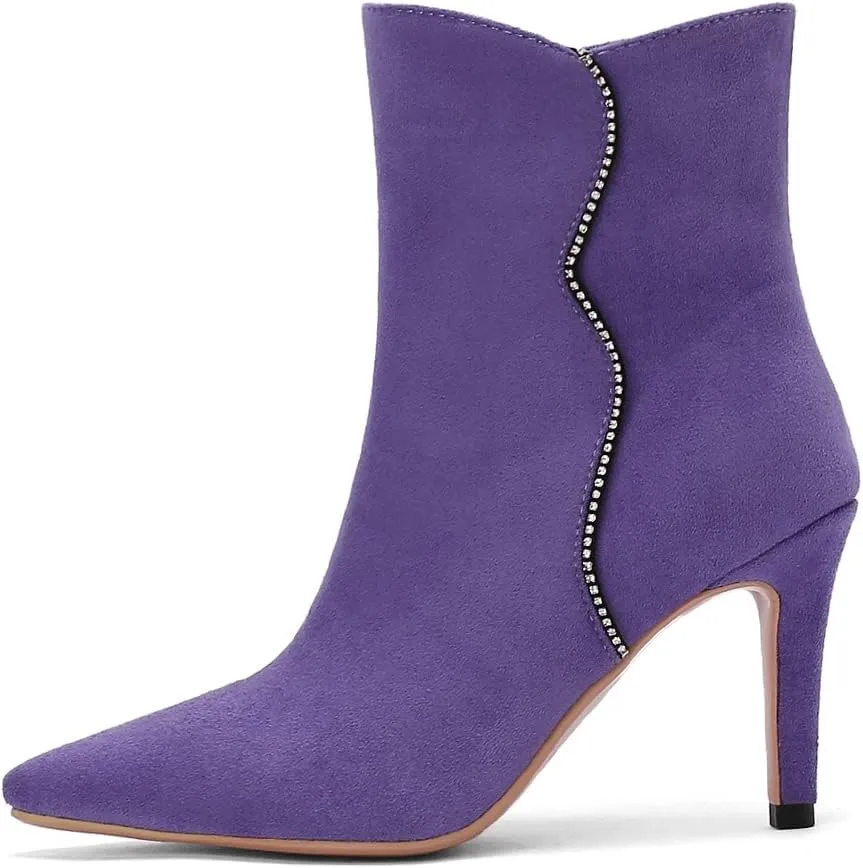 Roimaash Elegant Women Dress Boots High Heels Pointed Toe