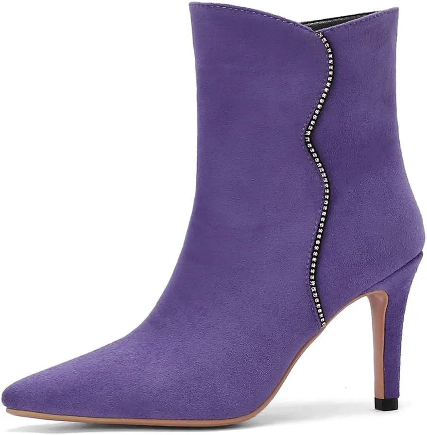 Roimaash Elegant Women Dress Boots High Heels Pointed Toe