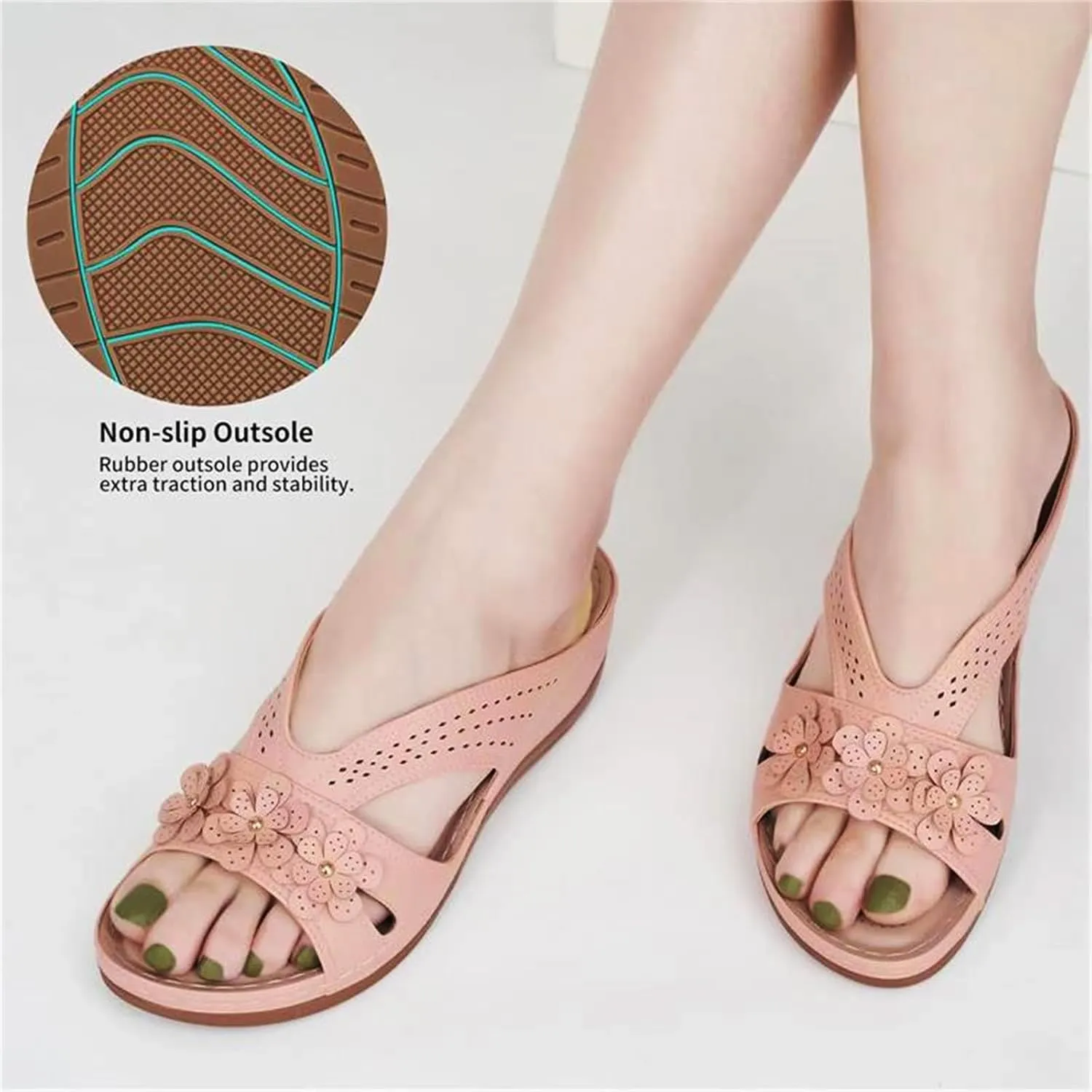Sandals for Women Wedge Shoes Comfortable Dressy Slip On Lightweight Platform Slides Sandals