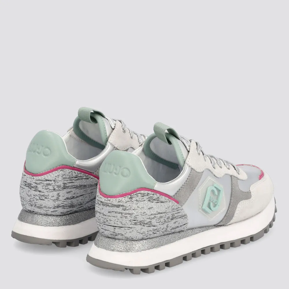 Scarpe Donna LIU JO Sneakers Effetto Laminato con Dettagli Mélange Silver
