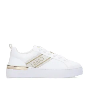 Scarpe Donna LIU JO Sneakers Silvia 86 Bianche con Logo Jacquard