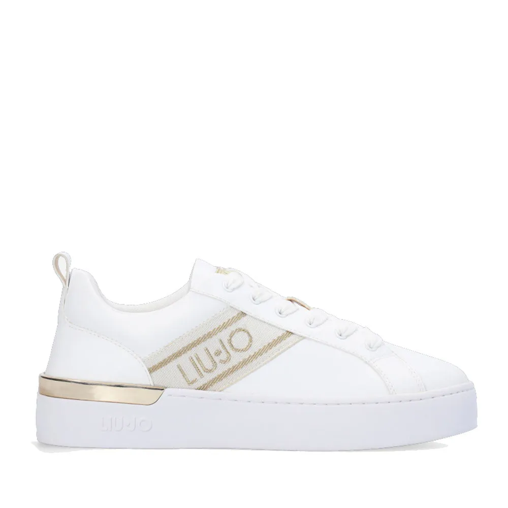 Scarpe Donna LIU JO Sneakers Silvia 86 Bianche con Logo Jacquard