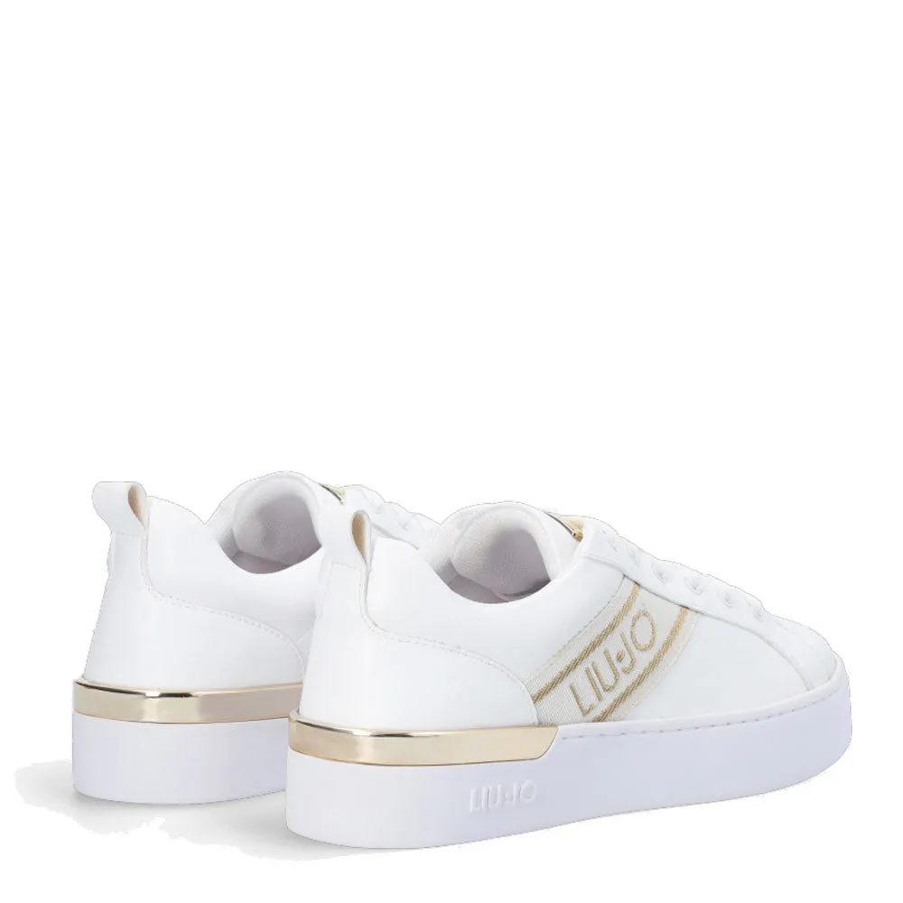 Scarpe Donna LIU JO Sneakers Silvia 86 Bianche con Logo Jacquard