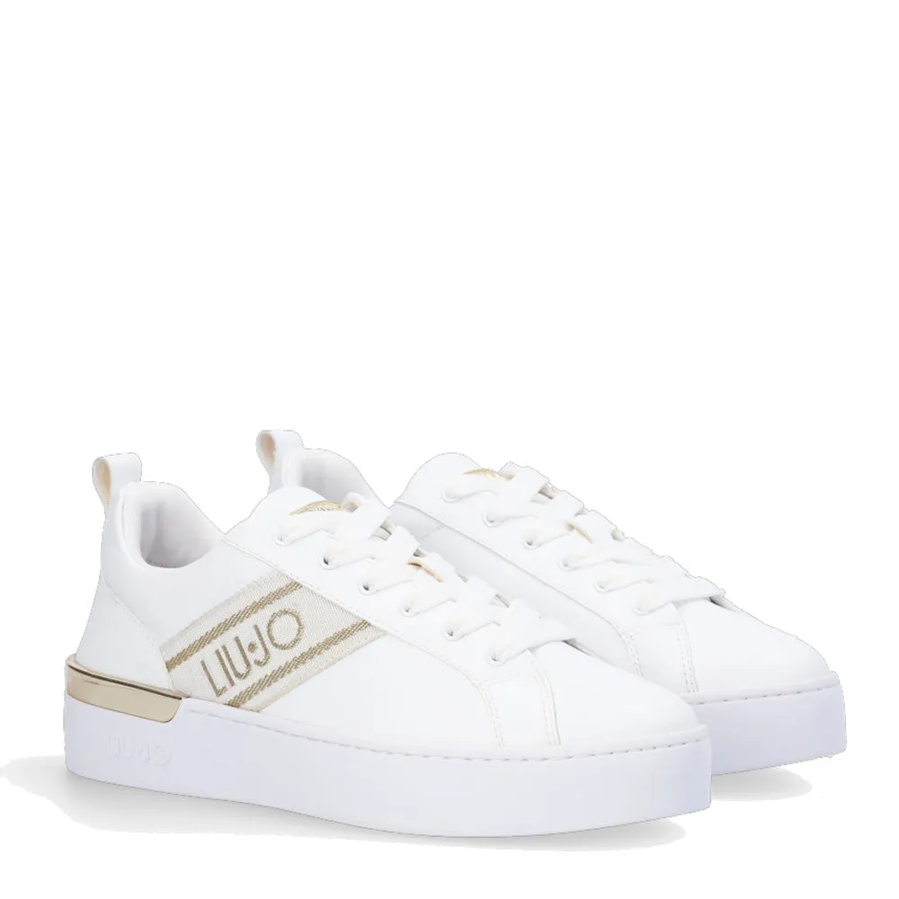 Scarpe Donna LIU JO Sneakers Silvia 86 Bianche con Logo Jacquard