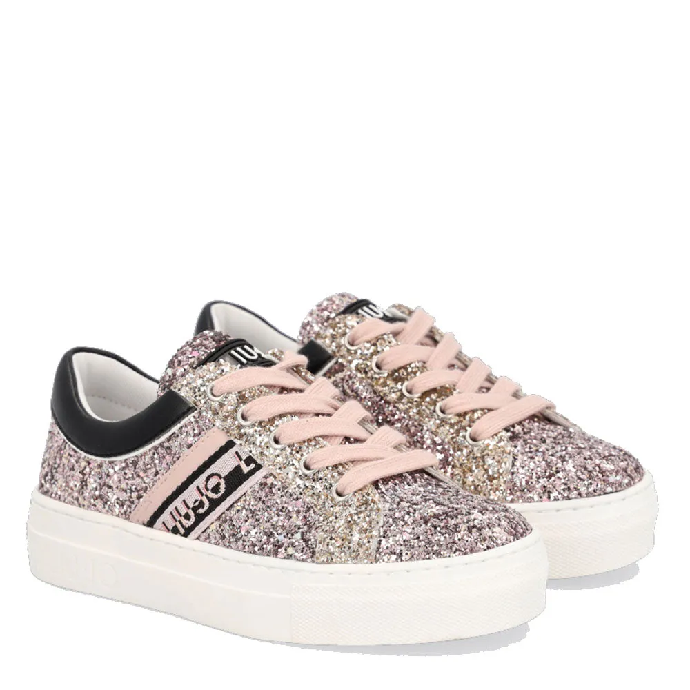 Scarpe Junior LIU JO linea Alicia 47 Sneakers con Glitter colore Nude
