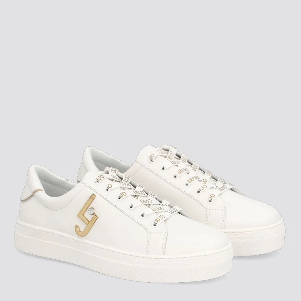 Scarpe Junior LIU JO linea Alicia 50 Sneakers in Pelle Bianca con Logo