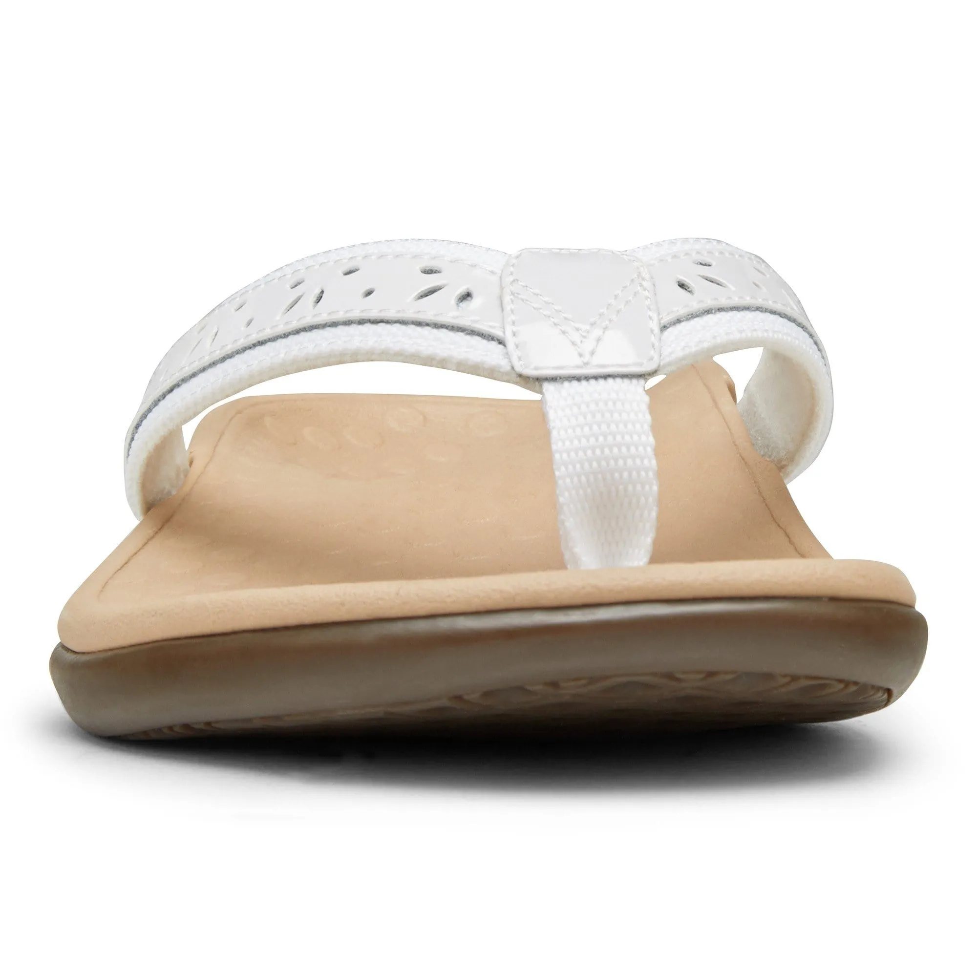 Vionic Women's Casandra Flip Flops- White Patent