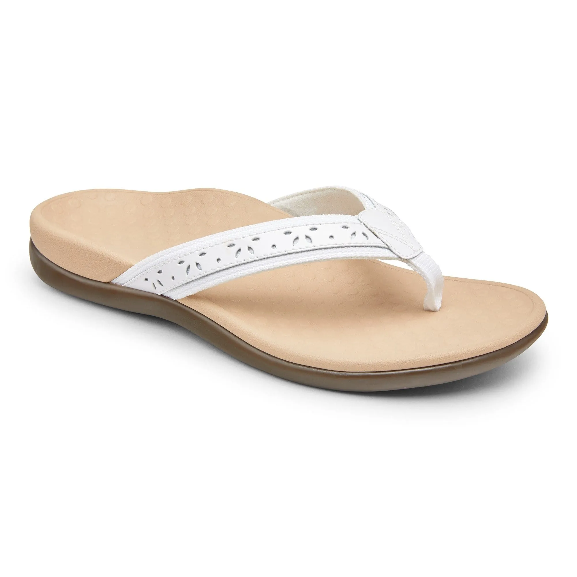 Vionic Women's Casandra Flip Flops- White Patent