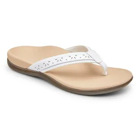 Vionic Women's Casandra Flip Flops- White Patent