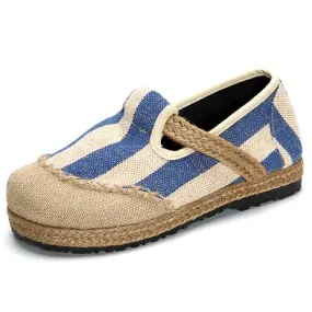 Women Cloth Shoes Casual Flax Outdoor Flat Loafers