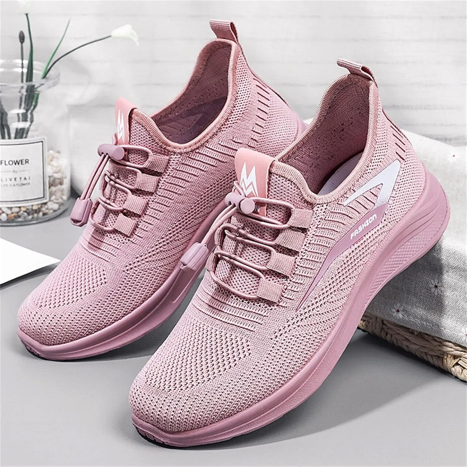 Womens Sneakers Sports Running Trainers Breathable Lightweight Lace up Mesh Shoes Gym Jogging Casual Walking Shoes